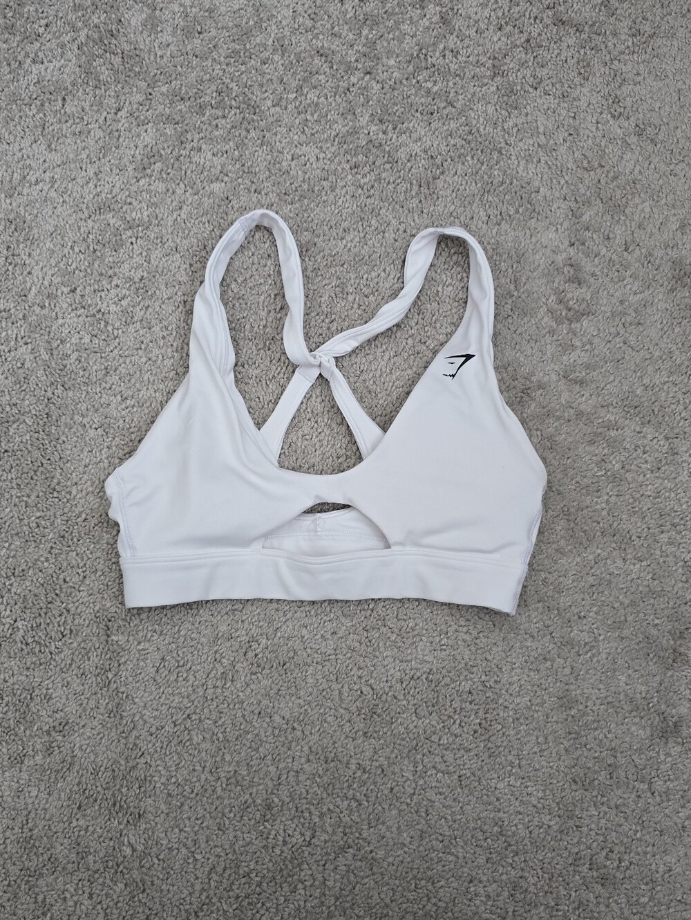 Gymshark White Twist-Strap Sports Bra